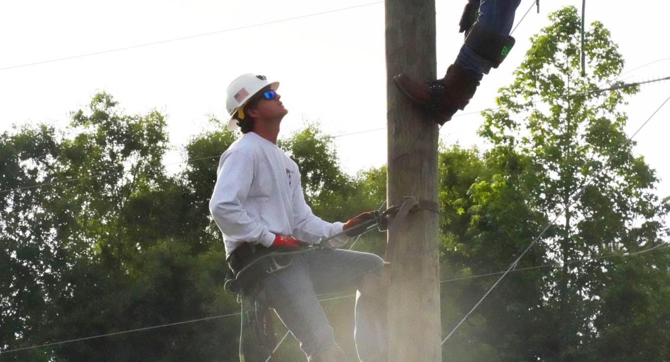 Carson Peters, Apprentice Lineman, was part of the flag ceremony at the Georgia Lineman’s Rodeo.